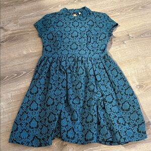 Elegant Blue Patterned Dress